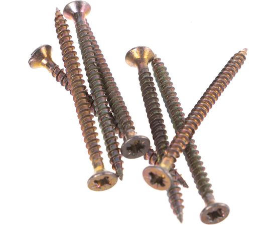 Шуруп Качественный КРЕПЕЖ желтый цинк 3,5x50, 140 шт. 0300449 КЧ 