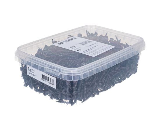 Саморез Качественный крепеж 3,5х25 потай, крупная резьба, оксид 1500 шт 1000359 КЧ 