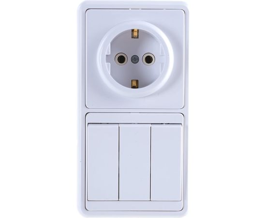 Комбинированный блок Кунцево-Электро БЭЛЛА скрытая установка выключатель+розетка БКВР-033 5843 