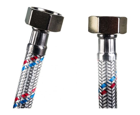 Подводка гибкая (0.5 м; 1/2"; гайка-гайка) для воды Зубр 51005-G/G-050 – изображение 2