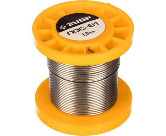 Припой ПОС 61 (1 мм; 50 г; трубка с канифолью) Зубр 55450-050-10C – изображение 3