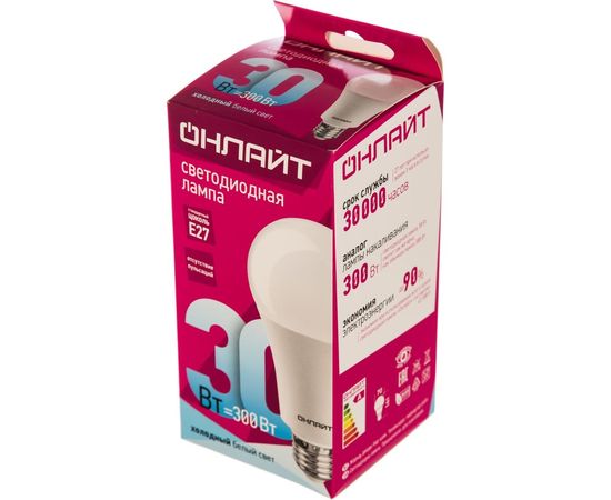 Лампа ОНЛАЙТ OLL-A70-30-230-4K-E27 61971 – изображение 2