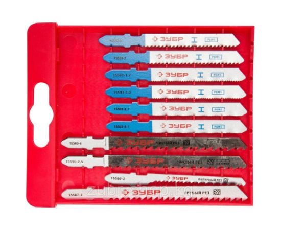 Набор пилок ЭКСПЕРТ 10 шт. по дереву/металлу для электролобзиков Зубр 15586-H10 – изображение 4