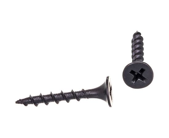 Саморез Качественный крепеж 3,5х25 потай, крупная резьба, оксид 1500 шт 1000359 КЧ – изображение 3