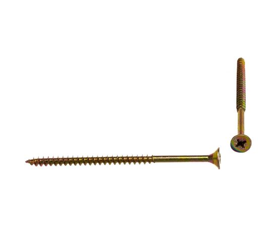 Шуруп Качественный КРЕПЕЖ желтый цинк 5.0x90, 55 шт. 0300513 КЧ – изображение 3