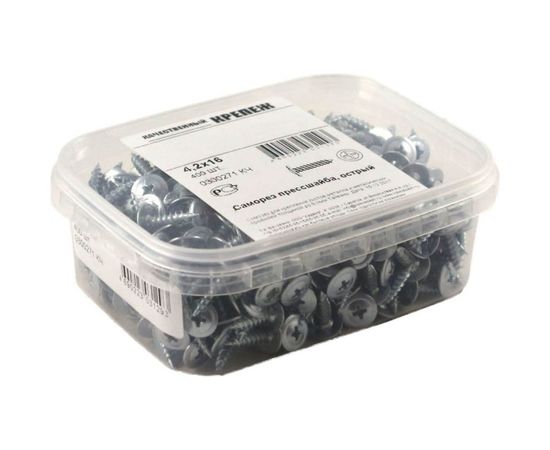 Саморез с прессшайбой Качественный Крепеж 4,2х16 острый 400 шт 0300271 КЧ – изображение 4