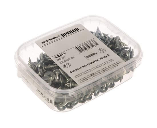 Саморез с прессшайбой Качественный Крепеж 4,2х14 острый 250 шт 0200269 КЧ – изображение 4