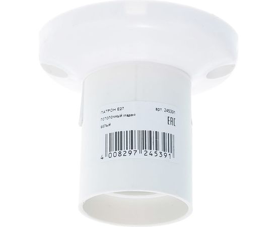 Патрон Пан Электрик E27 потолочный гладкий белый 24539 1 – изображение 3