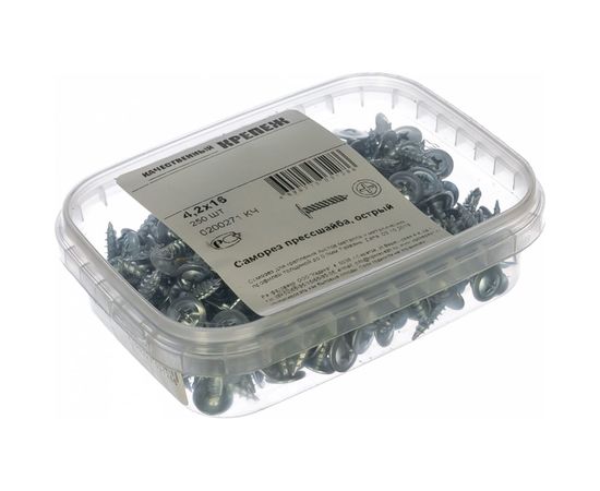 Саморез с прессшайбой Качественный Крепеж 4,2х16 острый 250 шт 0200271 КЧ – изображение 2