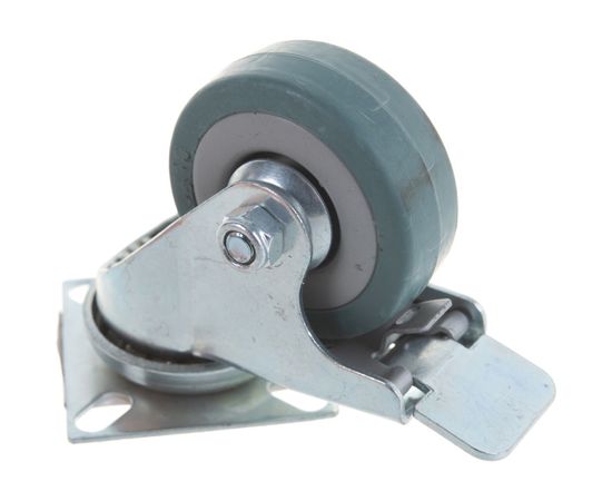 Колесо поворотное с тормозом (50 мм; г/п 35 кг; резина/полипропилен) ЗУБР 30956-50-B – изображение 4