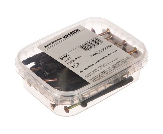 Дюбель-гвоздь с грибовидным бортиком Качественный Крепеж 6х60 30 шт 0200633 КЧ – изображение 2