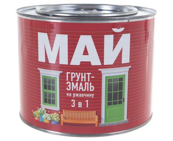 Грунт-эмаль по ржавчине МАЙ ""3 в 1"" , белая 1,9кг 205477 