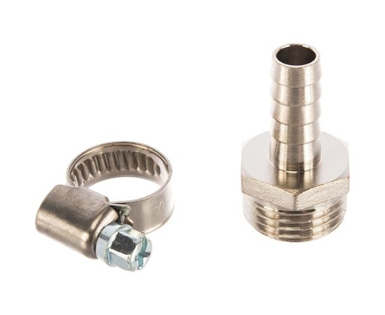 Комплект штуцер с хомутом для газа РОСТерм латунь с покр. 1/2x10 НР, хомут винт. 10-16 CNCT-M15 