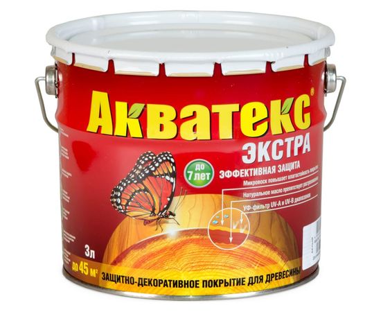 Защитно-декоративное покрытие для древесины Акватекс Экстра Палисандр 3 л 4 13874 