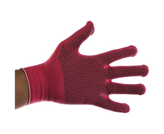 Перчатки Россия нейлон, ПВХ точка, 13 класс, цвет розовая фуксия, L 67826 