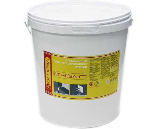 Противопожарный терморасширяющийся герметик ОГНЕЗА ГТ ведро 20 кг, цвет серый 105040 