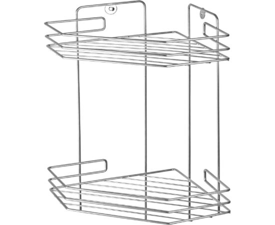 Полка в ванную EUROHOUSE 2-х секционная, угловая 20,5х20,5х31,5 см, хром 14322 
