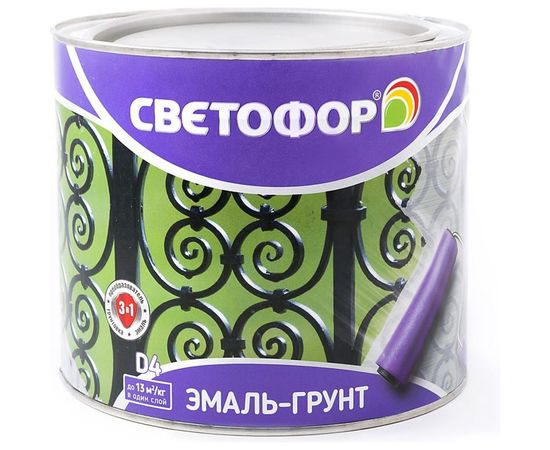 Грунт-эмаль Светофор D4 красный 1,9кг ЗОР00002869 