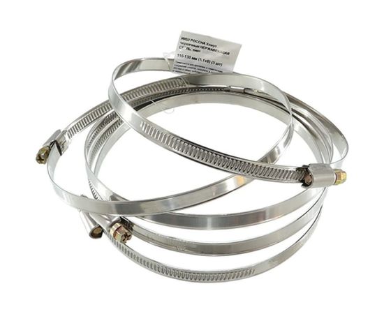 Червячный хомут РОССНА 110х130 мм 5 1/8" нержавеющая сталь, винт, 5 шт. Р860725 DIY 
