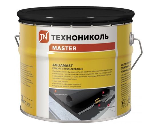 Мастика для ремонта Технониколь AquaMast, ведро 3 кг TN420925 