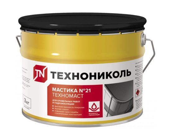 Кровельная мастика Технониколь №21 Техномаст, ведро 3 кг ЦБ769340 