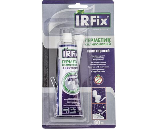 Силиконовый санитарный герметик IRFIX бесцветный 60 мл 20065 