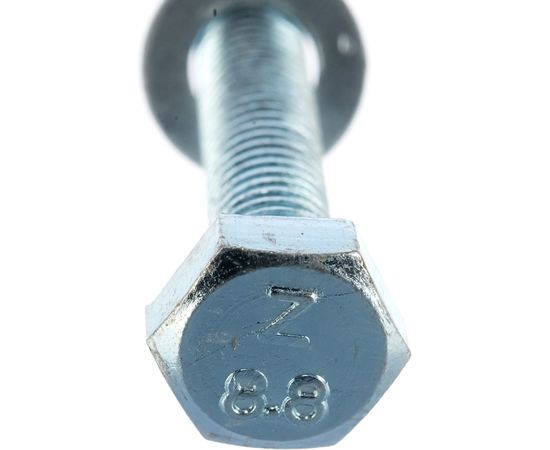Болт Tech-Krep DIN933 с шестигранной головкой, оцинкованный М8х80 + гайка + шайба 2 шт - пакет 130188 – изображение 3