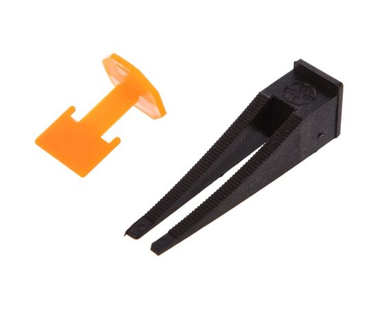 Система выравнивания плитки СВП (зажим и клин 40/40 шт; пакет ПЭНД) СИБРТЕХ 88060 – изображение 2