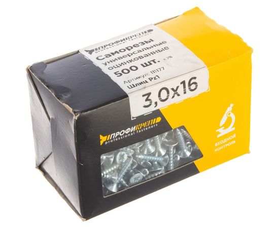 Универсальные шурупы Профикреп б.Zn, 3,0х16 500 шт 111177 – изображение 2