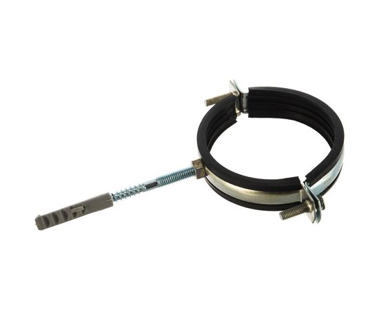 Металлический сантехнический хомут для труб со шпилькой и шурупом СВК 87-90, 3 дюйма, гайка М8 SVK-F080М8 – изображение 4