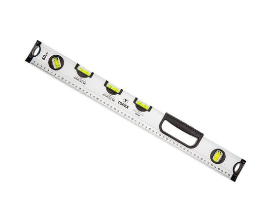 Алюминиевый анодированный уровень Topex 1000 мм 5 глазков 0° 15° 35° 45° 90° с ручкой 29C884 – изображение 3