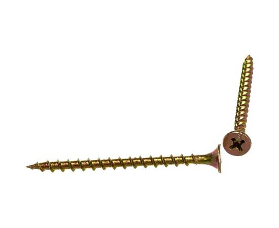 Саморезы с потайной головкой и крупным шагом Профикреп жёлтый цинк, 3,5х55 150 шт 2034906236 – изображение 4