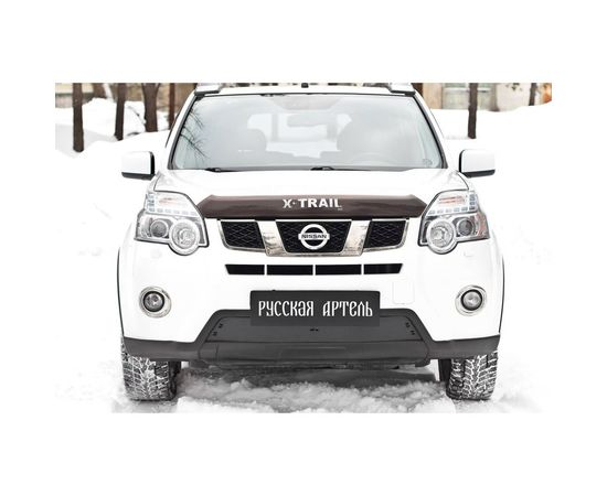 Зимняя заглушка решетки переднего бампера Русская Артель для Nissan X-trail 2011-2015 (T31) рестайлинг ZNXT-052302 – изображение 5
