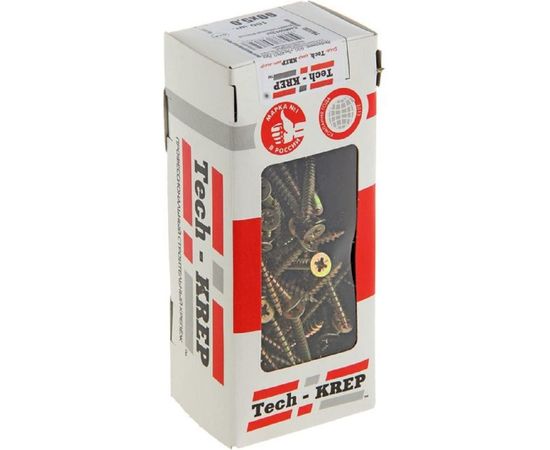 Универсальный саморез Tech-Krep 60х5,0 мм 100 шт желтый, коробка с окном 102264 – изображение 2