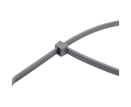 Кабельная нейлоновая хомут-стяжка REXANT 250x3,6 мм, серая, упаковка 100 шт. 07-0250-3 – изображение 2