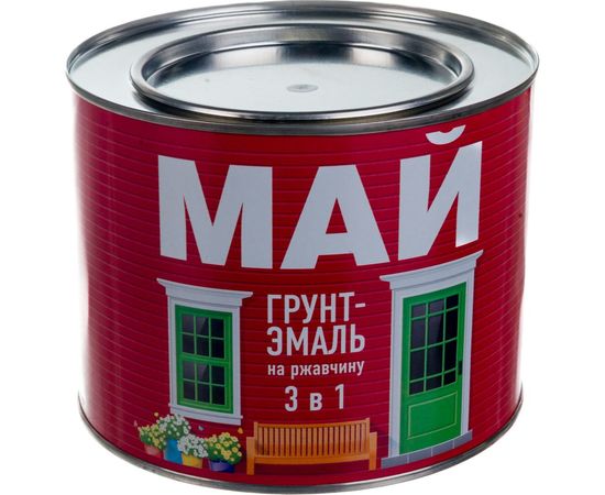 Грунт-эмаль по ржавчине МАЙ ""3 в 1"" , белая 1,9кг 205477 – изображение 3