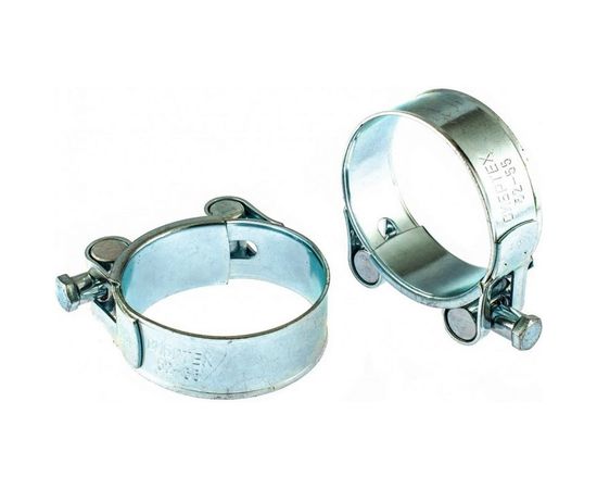 Металлические хомуты СИБРТЕХ, силовые, 52-55мм, ширина 22мм, шарнирный, W1, 2шт 47541 