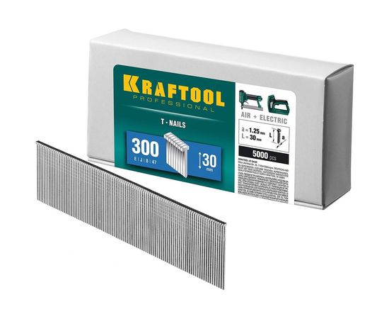 Гвозди для нейлера Kraftool из закаленной проволоки тип 300 30 мм 31785-30 