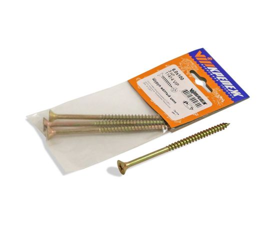 Шуруп VIPкрепеж желтый цинк 6,0х100 3шт 11414 VIP 