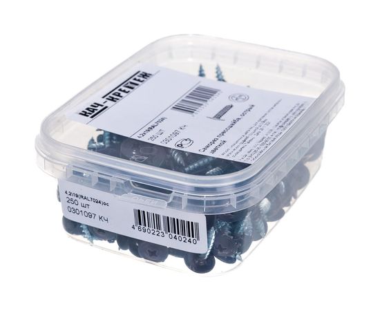 Прессшайба Качественный КРЕПЕЖ 4.2х19 мм, серый графит RAL 7024, острая, 250 шт 0301097 КЧ 