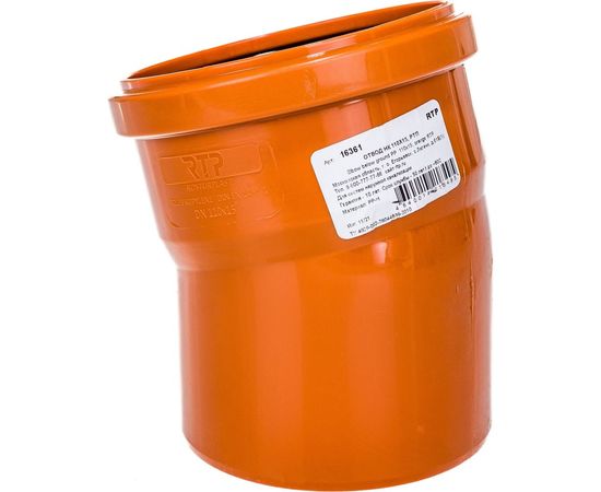 Отвод наружной канализации RTP 110 мм, 15 градусов 16361 