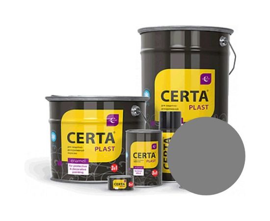 Грунт-эмаль 3в1 по ржавчине CERTA PLAST серый 0,8кг PL3V10021 – изображение 2