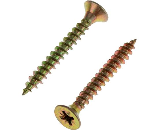 Универсальный саморез Tech-Krep 40х5,0 мм 200 шт желтый, коробка с окном 102262 – изображение 3