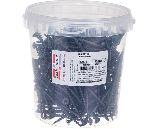 Саморез ШСГД Tech-Krep 4,2х75 250 шт, ведро 100177 – изображение 2