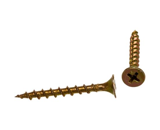 Саморезы с потайной головкой и крупным шагом Профикреп жёлтый цинк, 3,5х35 200 шт 2034906232 – изображение 4