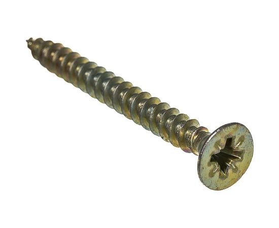 Универсальные шурупы Профикреп жёлтый цинк, 5,0х50 100 шт 111216 – изображение 4