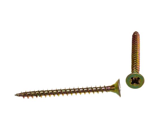 Саморез по дереву КРЕП-КОМП желтый цинк POZY 4х45 500шт жд445ф – изображение 2