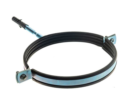 Металлический сантехнический хомут для труб со шпилькой и дюбелем СВК 155-162, 6 дюймов, гайка М10 SVK-F150М10 – изображение 4