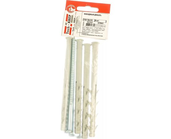 Фасадный дюбель 10х135(140), 4шт - пакет Tech-Krep TSX-S 127602 – изображение 2