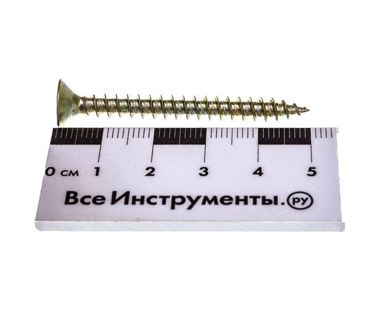 Универсальные шурупы Профикреп жёлтый цинк, 5,0х50 100 шт 111216 – изображение 2